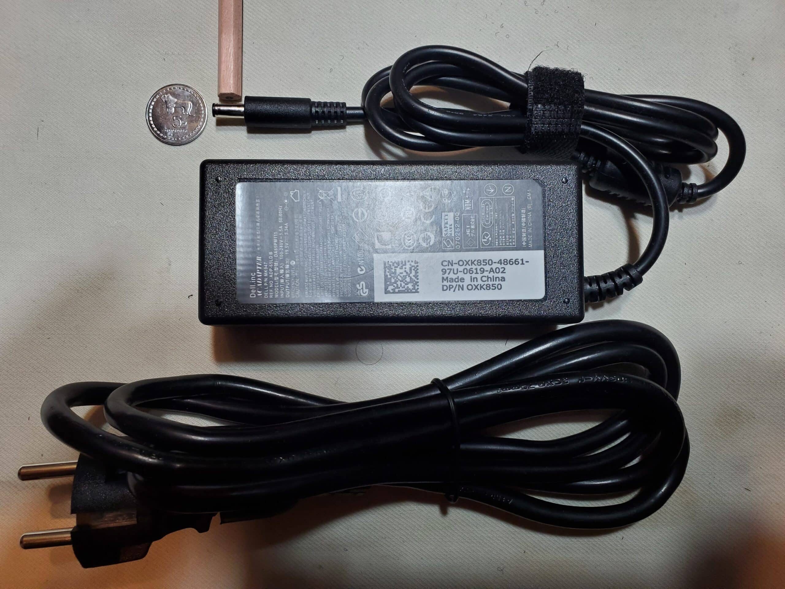 DELL 65w 4.5mm-3.0mm-charger-with-power-cord DELL laptop charger 65w 19.5v - 3.34A 4.5mm/3.0mm