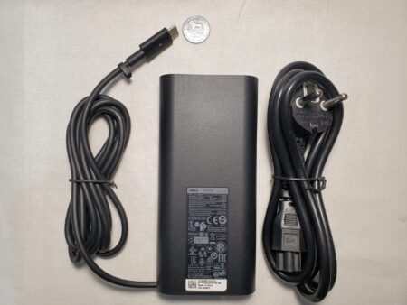 DELL 130w USB-c (Type-C) Laptop charger with power cord, front side