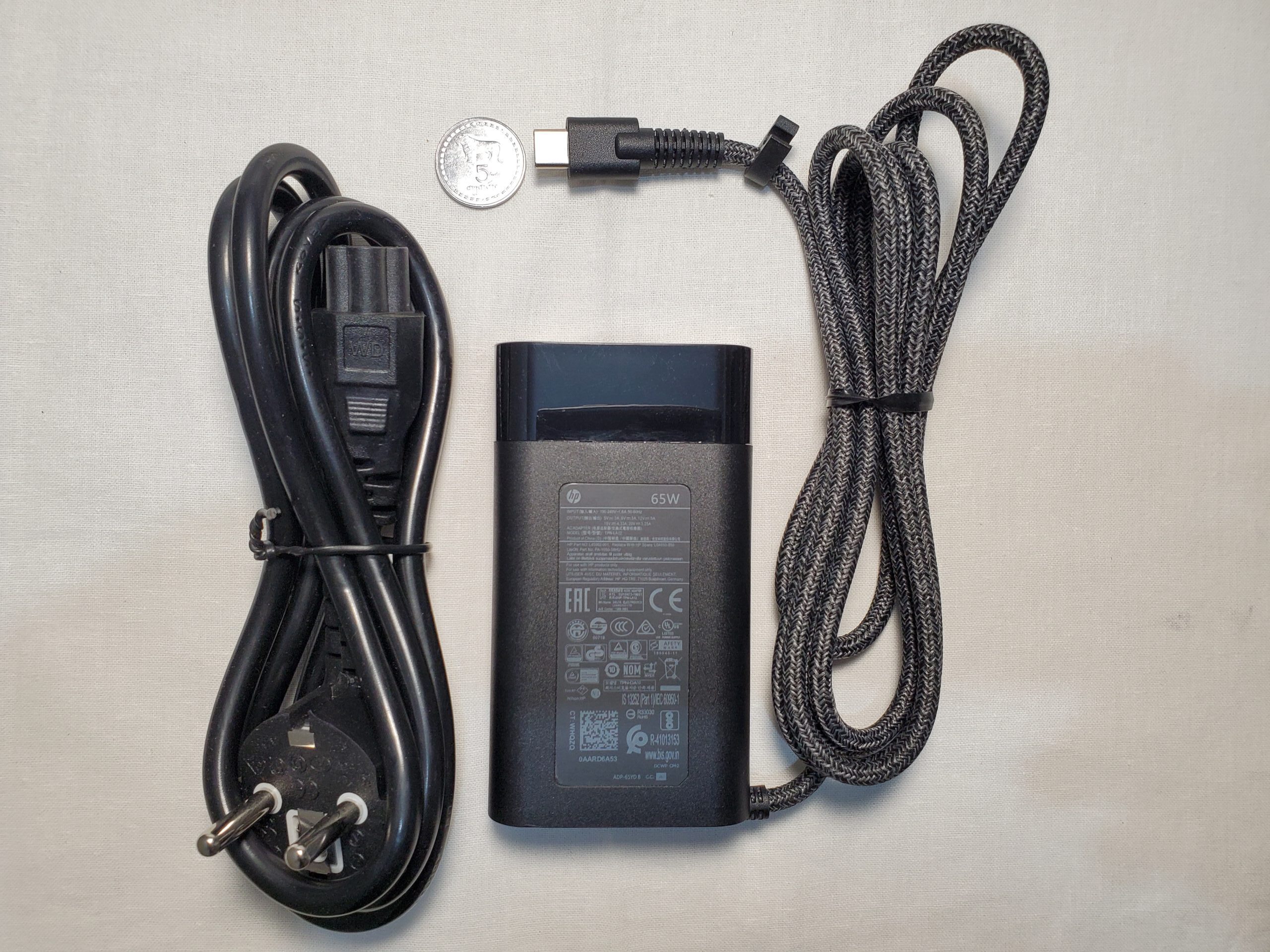 20251130_202941 HP USB-C (type-c) 65W laptop charger with power cord