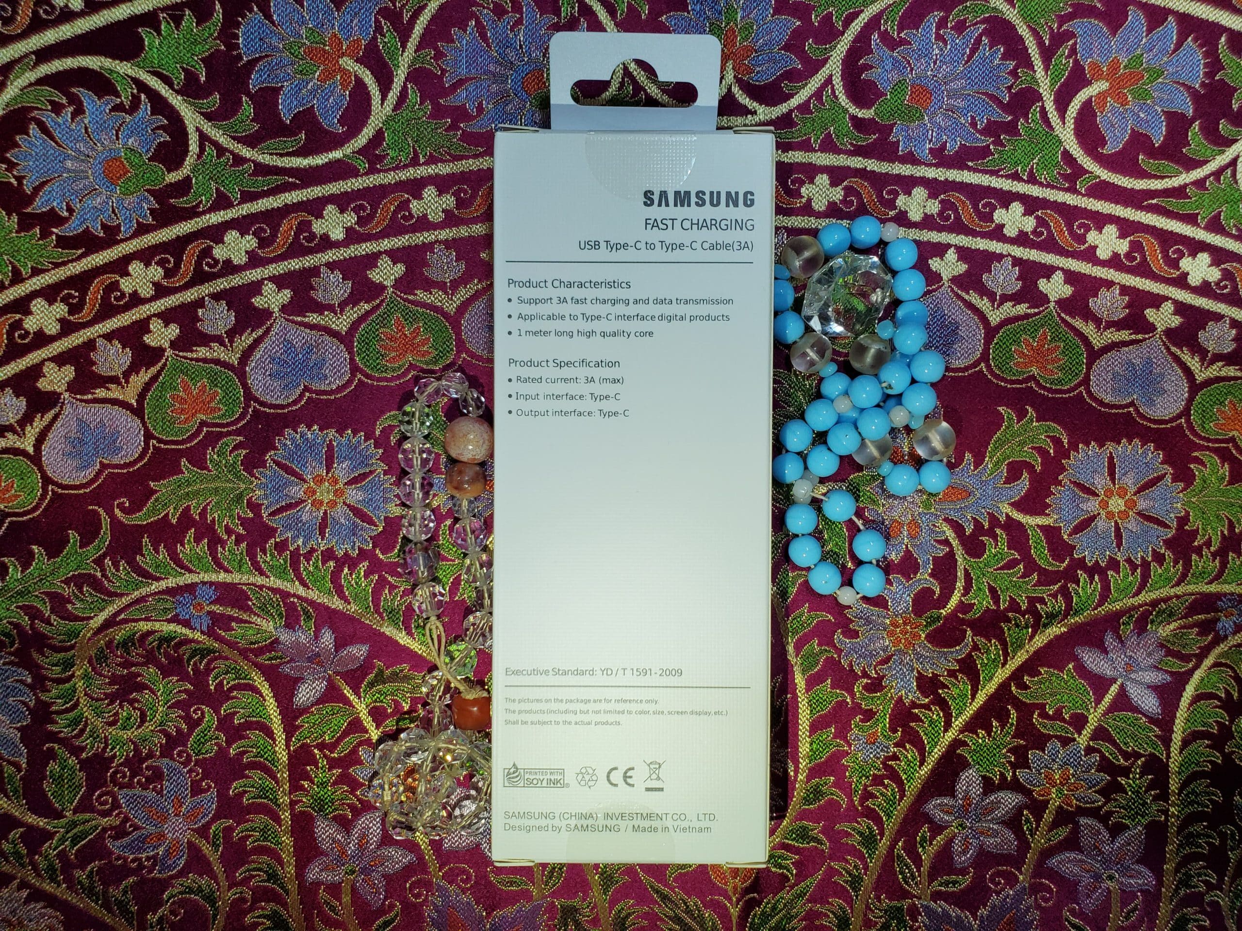 20240926_045251 Samsung USB-C to USB-C Cable 1m - სამსუნგის USB-C კაბელი იგივე Type-C 1მ. ყუთის უკანა მხარე