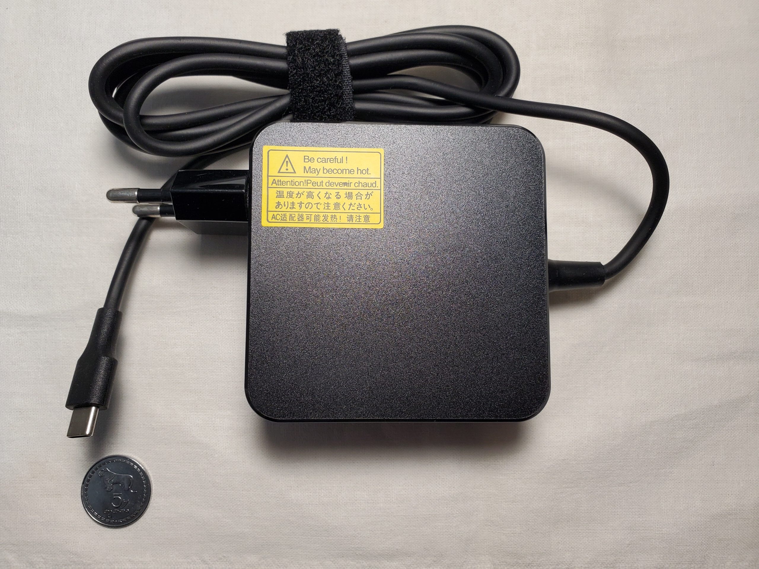 20251106_201428 Lenovo Laptop 65w USB-C Square Charger back side