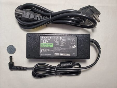 Sony VAIO laptop charger 90w 19.5V – 4.7A 6.5mm/4.4mm with power cord