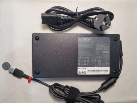 Lenovo laptop 300w 20V - 15A Rectangle - Slim Tip charger with power cable, front side