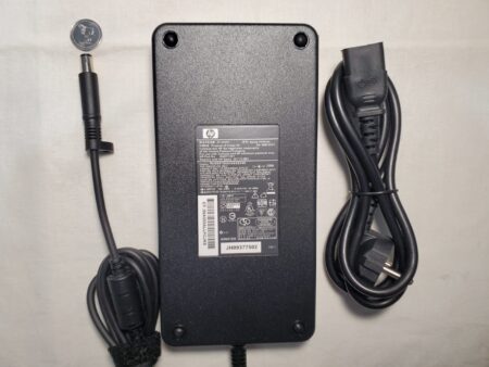 HP laptop charger 230w 19.5V - 11.8A. 7.4x5.0mm. with power cord, front side  