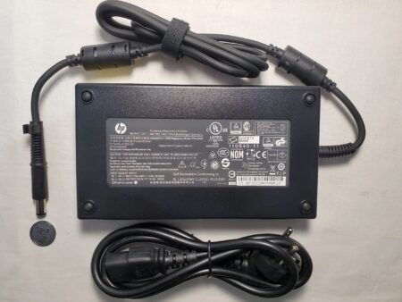 HP laptop charger 200w 19.5V - 11.8A. 7.4x5.0mm. with power cord, front side
