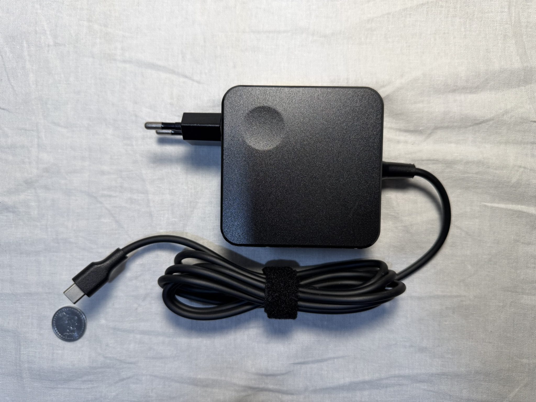 IMG_5566 Lenovo Laptop 90W USB-C (Type-C) Square-Style Charger, Front View