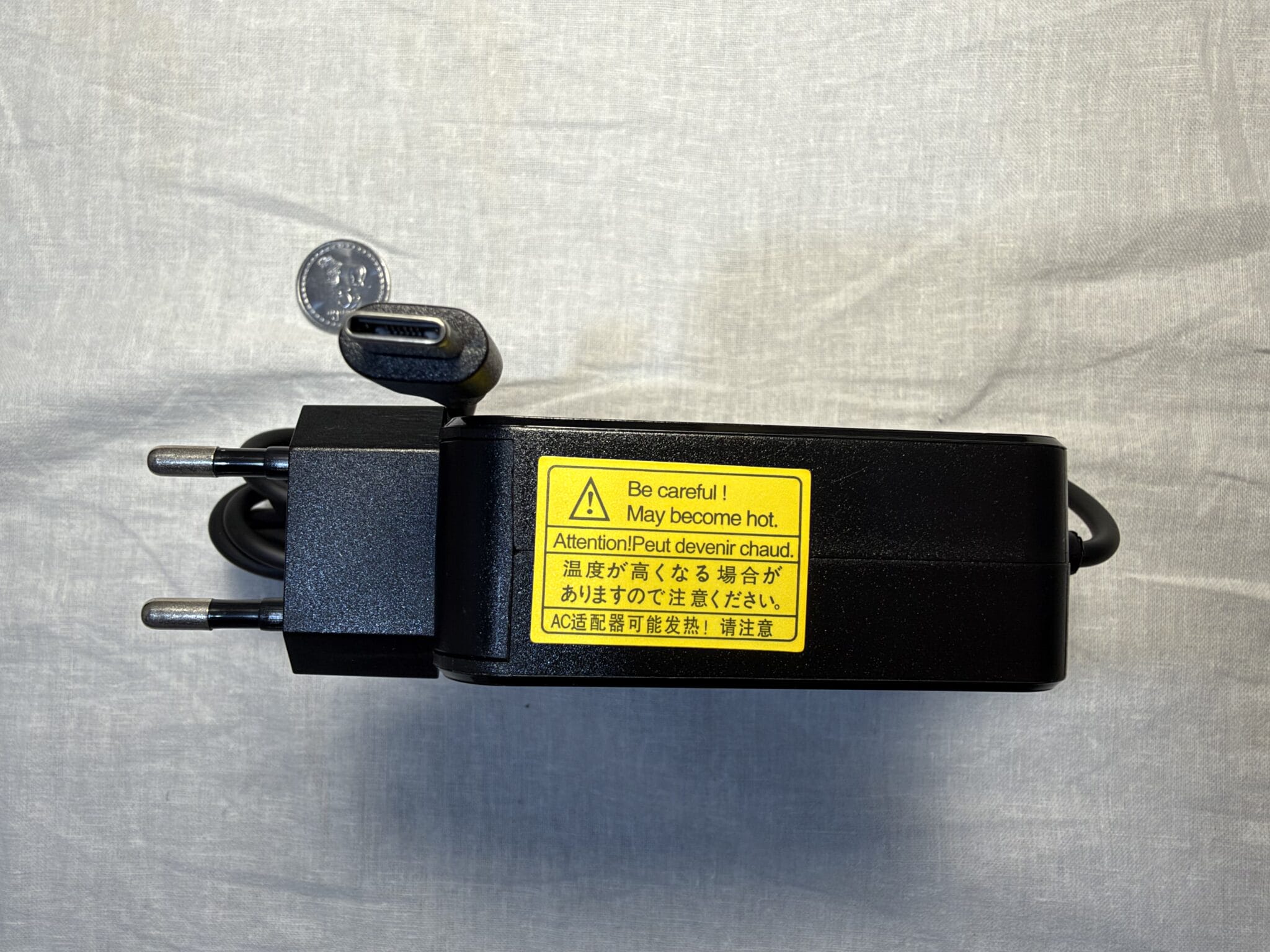 IMG_5569 Lenovo Laptop 90W USB-C (Type-C) Square-Style Charger, Side View